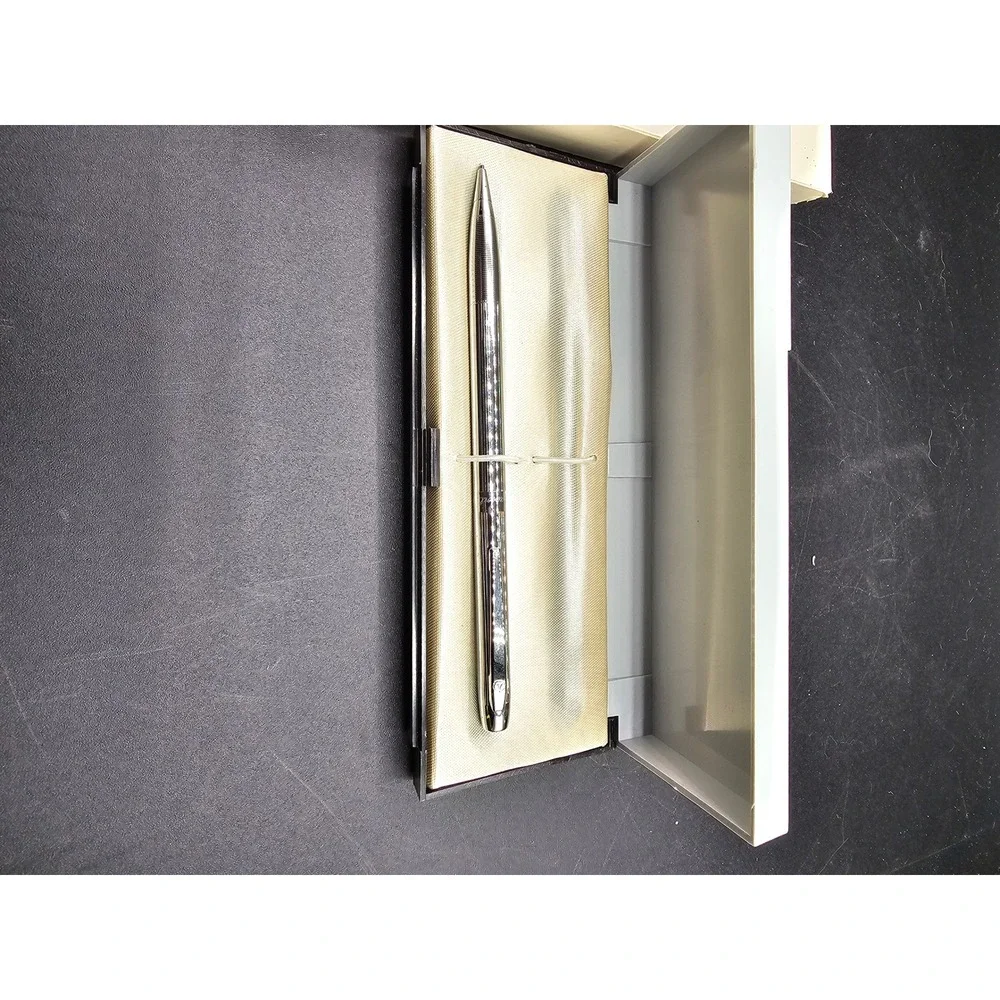 Vintage Autopoint Mechanical Pencil with Original Starburst Case Silver Tone